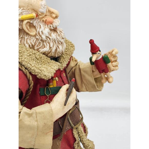 Midwest Importers Of Cannon Falls Santa Toymaker Holding Pinocchio Christmas 10" - Picture 2 of 16